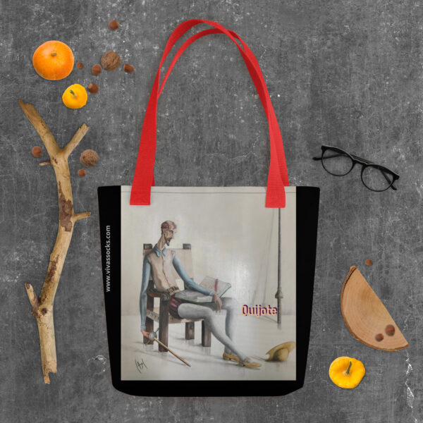 all-over-print-tote-bag-red-15×15-mockup-67f006a61871a.jpg Bolsa de tela: Don Quijote de la Mancha