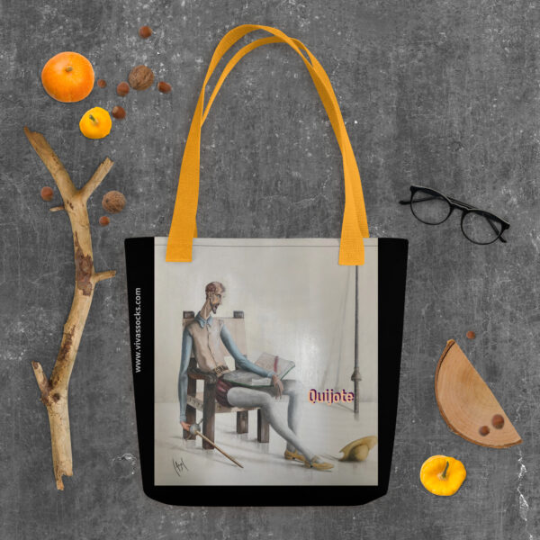 all-over-print-tote-bag-yellow-15×15-mockup-67f006a61883e.jpg Bolsa de tela: Don Quijote de la Mancha