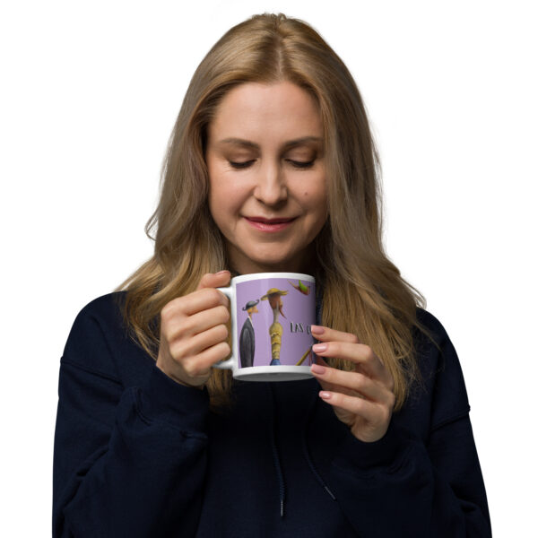 Taza blanca brillante: Quijote y Licenciado Pedro Perez
