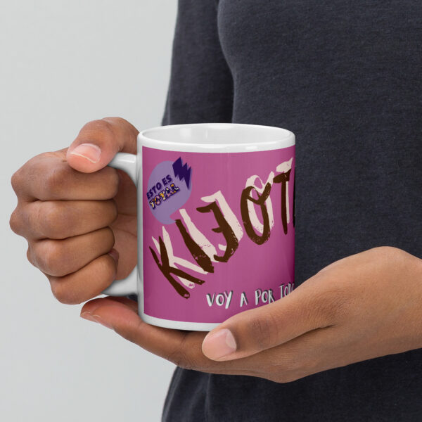 Taza blanca brillante: Kijote Hipster